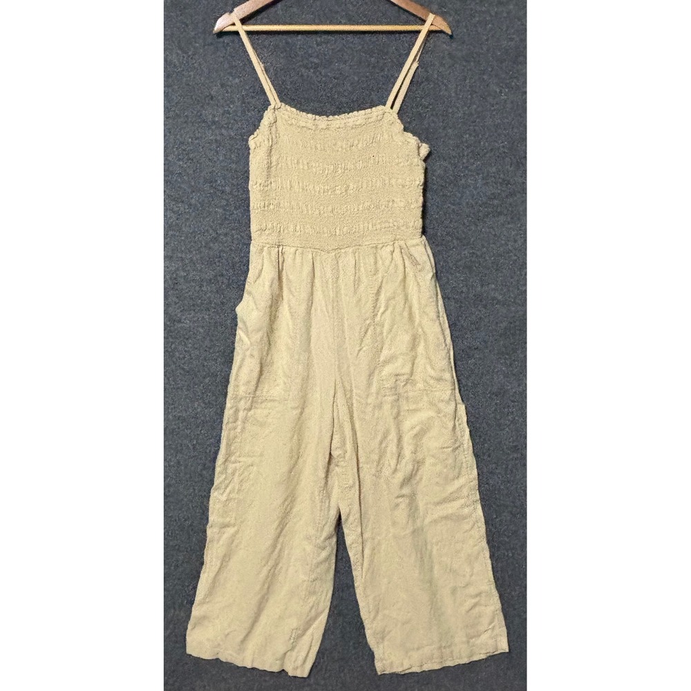Universal Thread Neutral Smocked Bodice Wide-Leg Jumpsuit